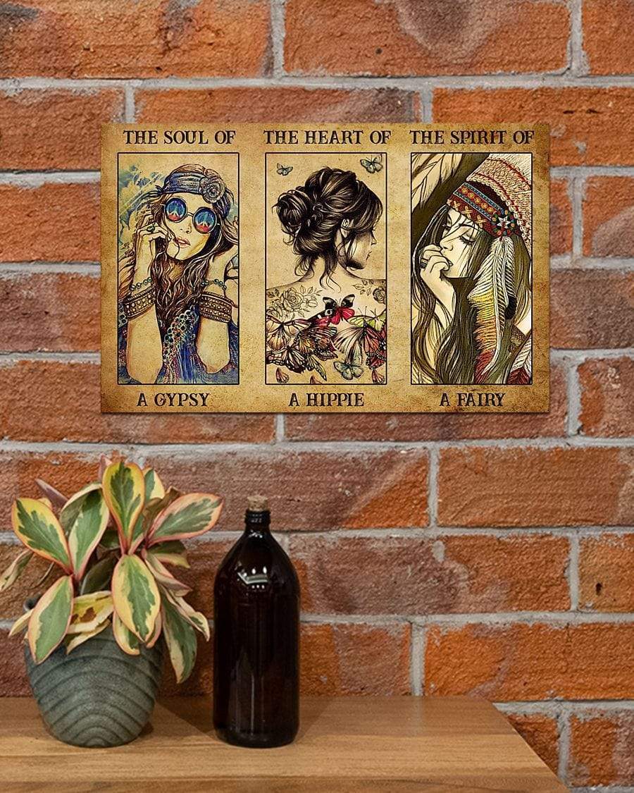 Soul Of Gypsy Heart Of Hippie Girl Hippie Poster, Canvas