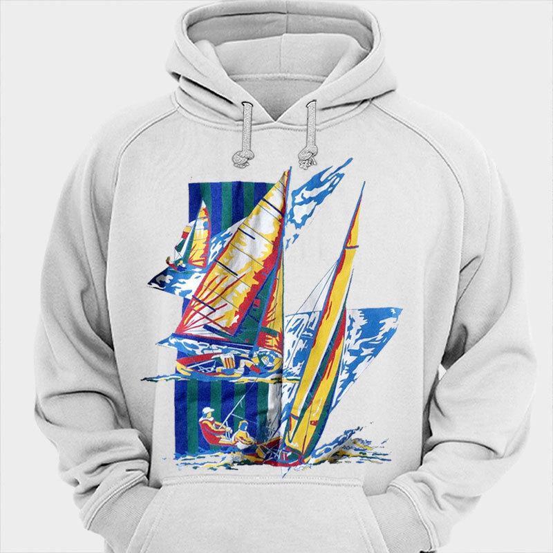 Camisetas de regata de vela con colores del agua