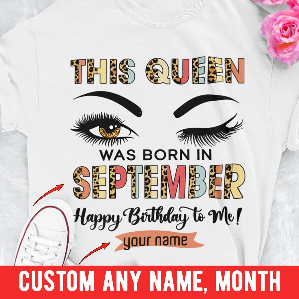 Esta reina nació en septiembre, camisetas de cumpleaños personalizadas