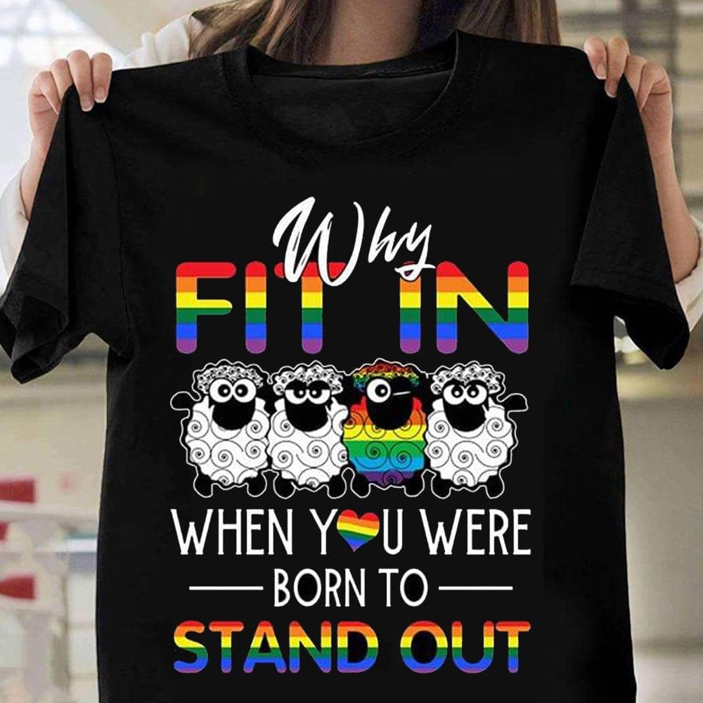 Por qué encajar cuando naciste para destacar Camisetas de ovejas arcoíris