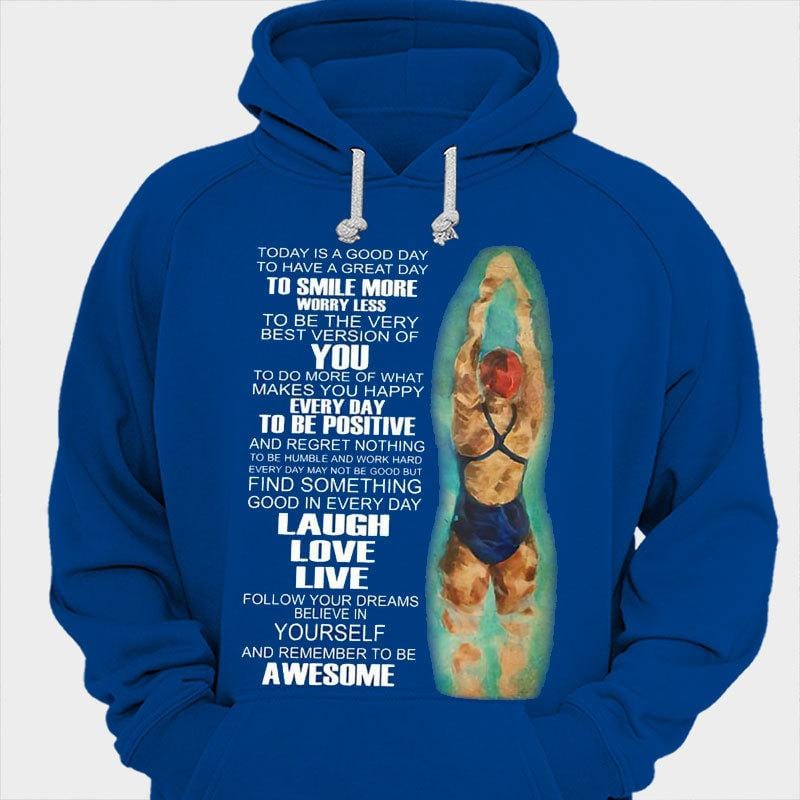 Sonríe más, preocúpate menos, ríe, ama, vive Camisetas de natación