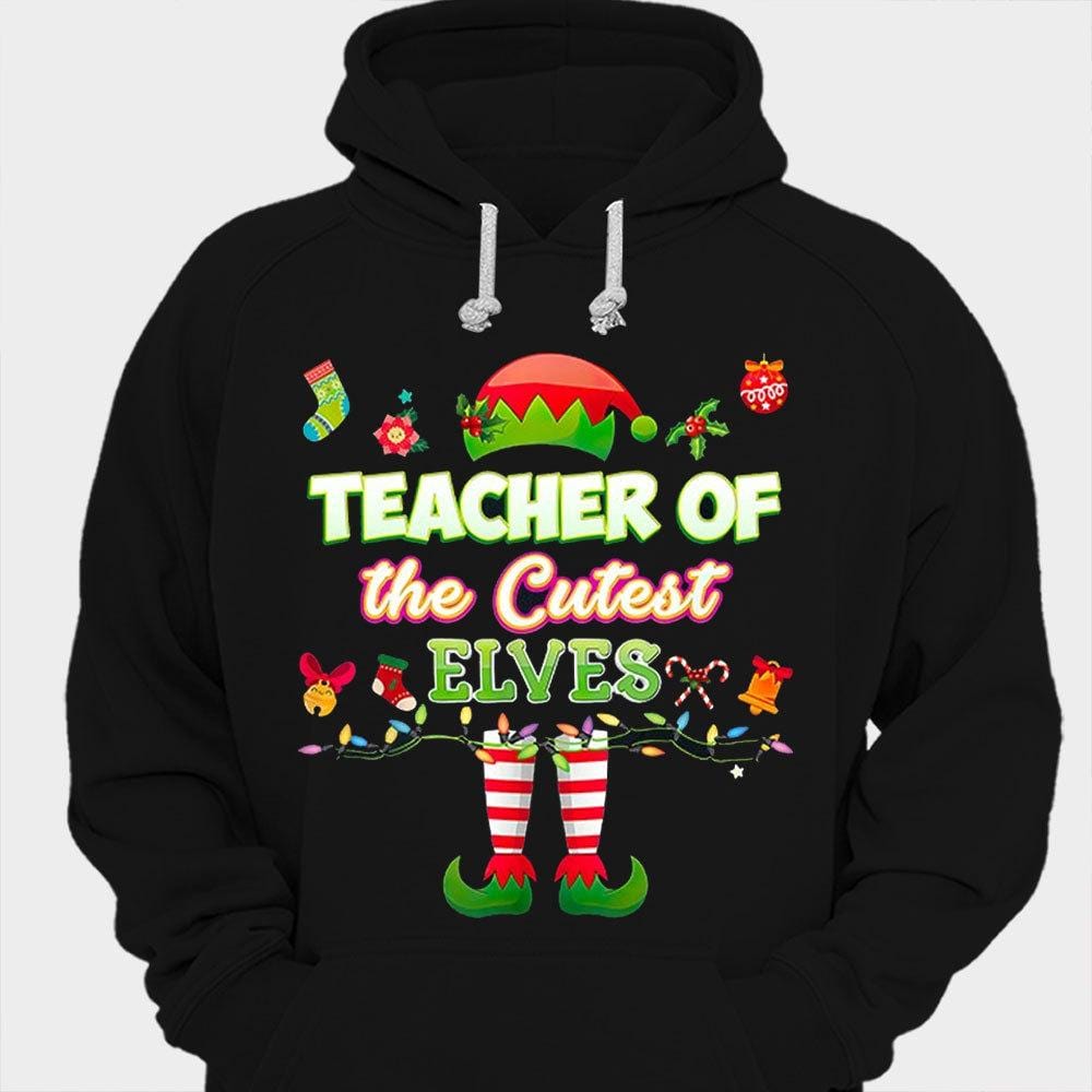 Camisetas navideñas de la maestra de los elfos más lindos