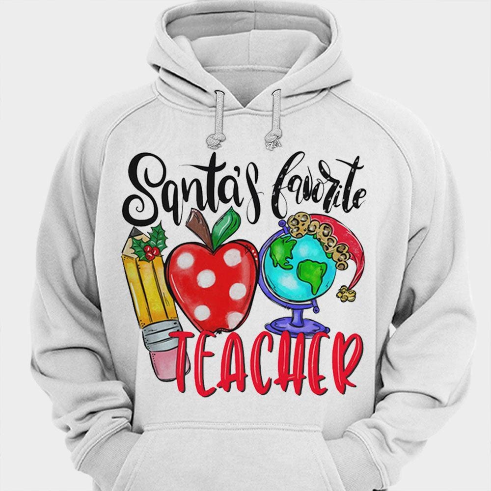 Camisetas navideñas del maestro favorito de Papá Noel