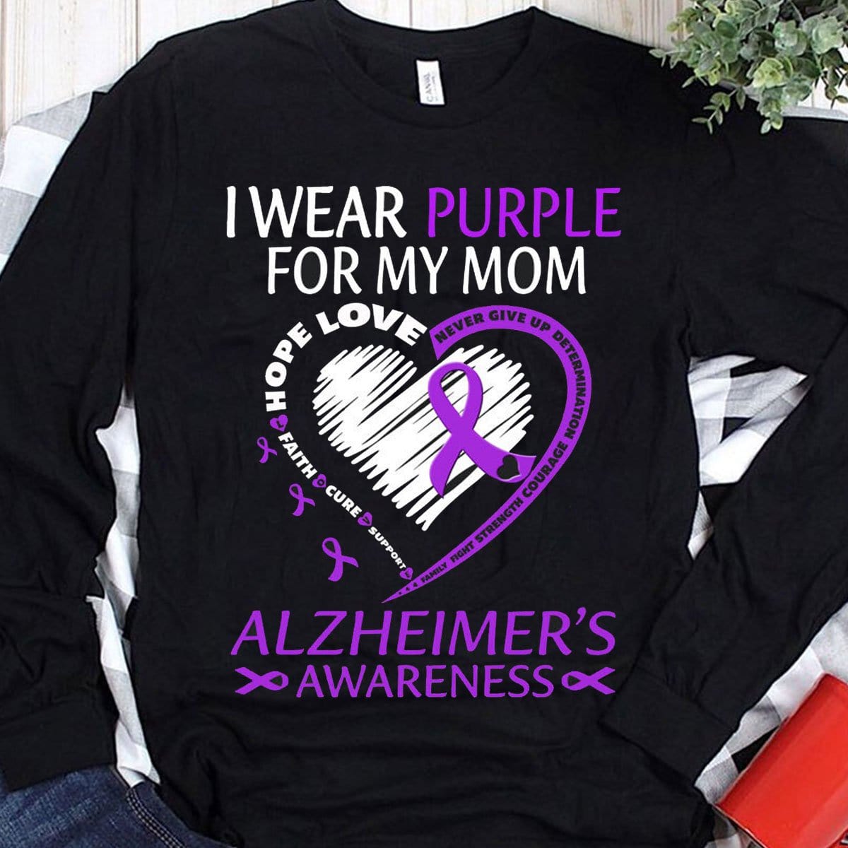 I Wear Purple For My Mom Alzheimer's Shirts