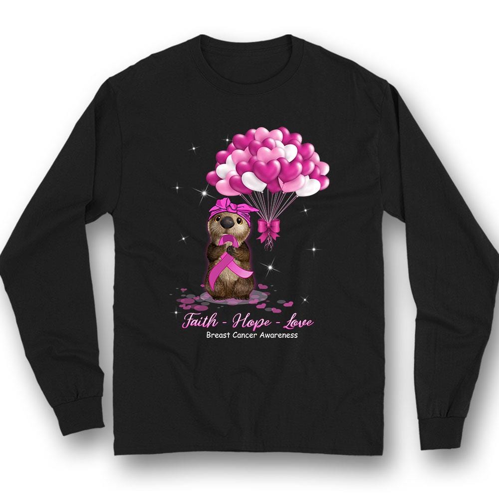 Faith Hope Love, Breast Cancer Warrior Awareness Shirt, Pink Mouse Balloon