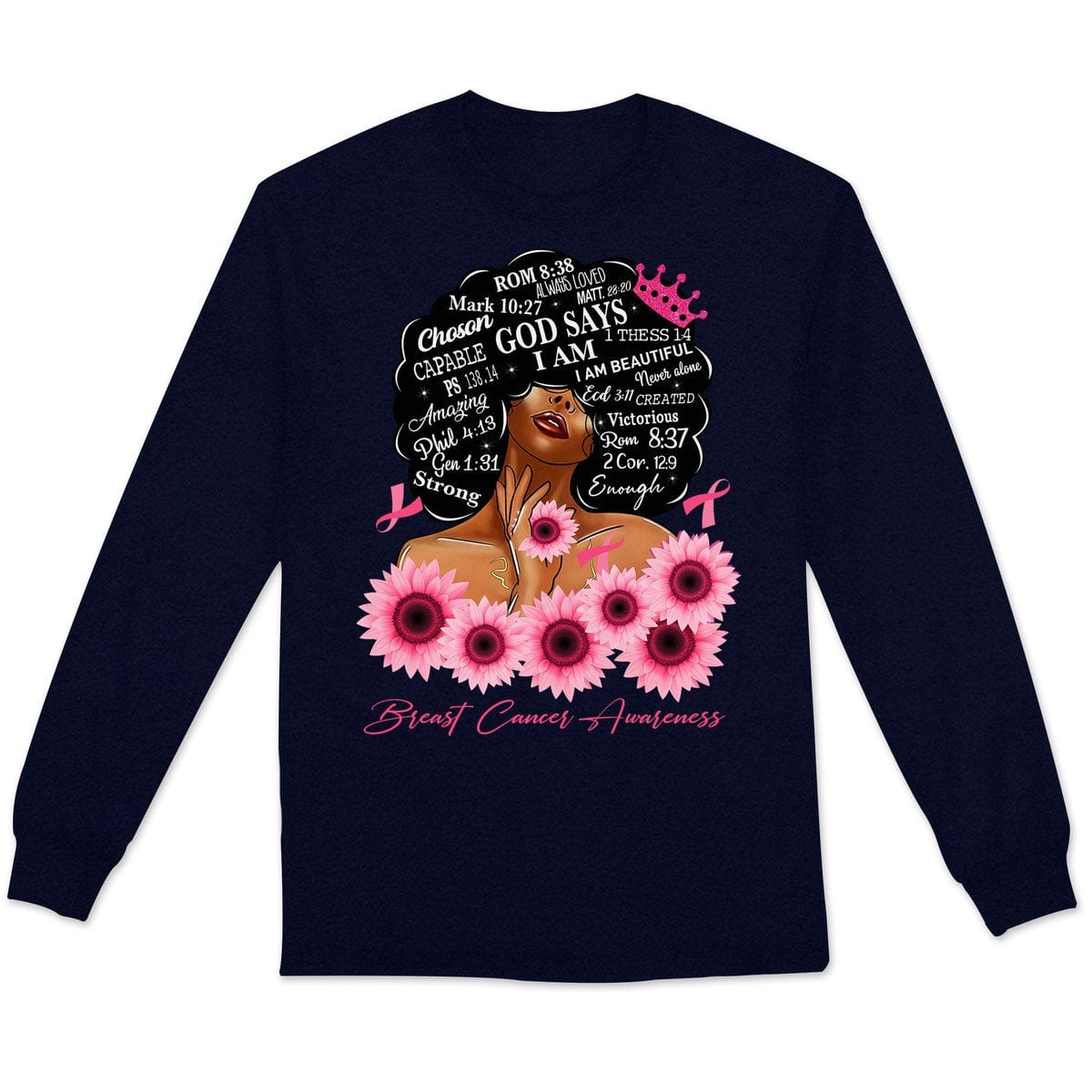 God Says I Am Strong, Ribbon Sunflower Woman Breast Cancer Survivor Hoodie, Shirt