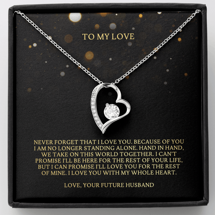 Collar para mi novia: te amo con todo mi corazón de parte de tu futuro esposo