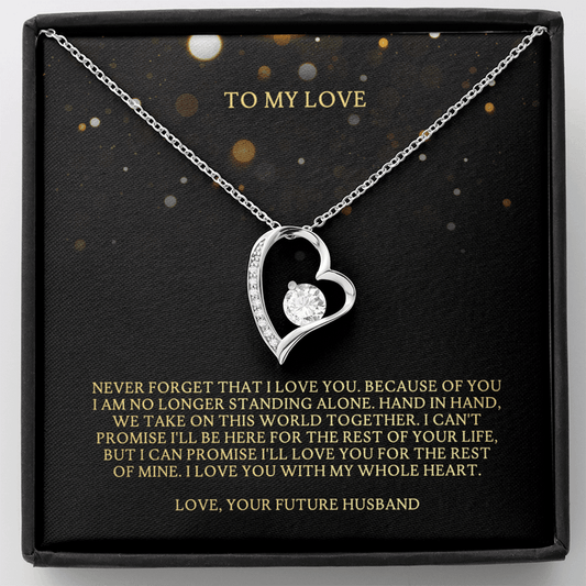 Collar para mi novia: te amo con todo mi corazón de parte de tu futuro esposo