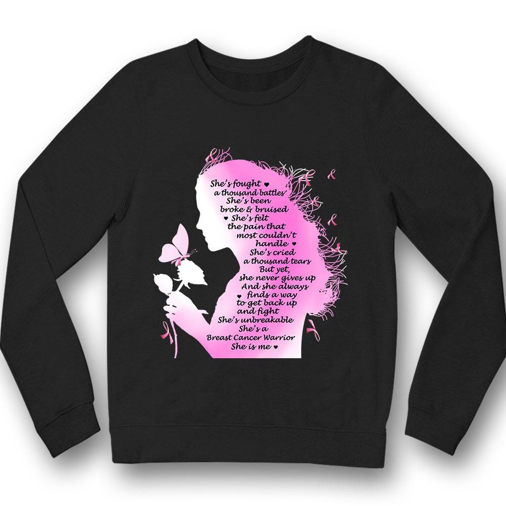 Ella ha luchado mil batallas, ella soy yo, camiseta de concientización sobre el cáncer de mama