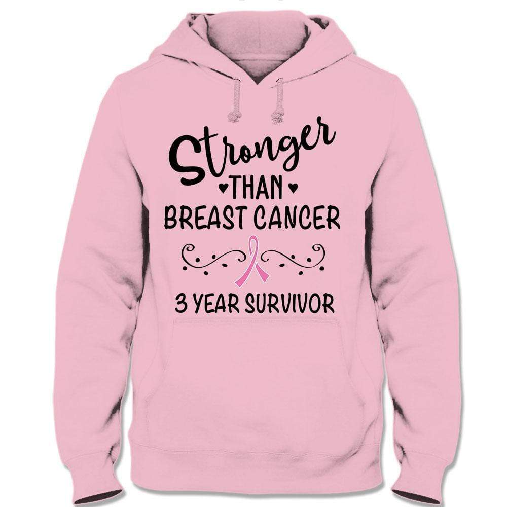 Stronger Than Breast Cancer, Pink Ribbon Personalized Breast Cancer Hoodie, Shirt