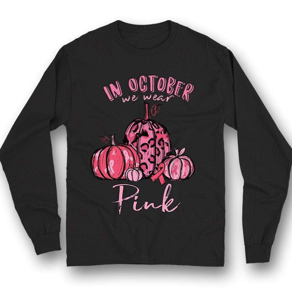 In October We Wear Pink Halloween Breast Cancer Hoodie, Shirt