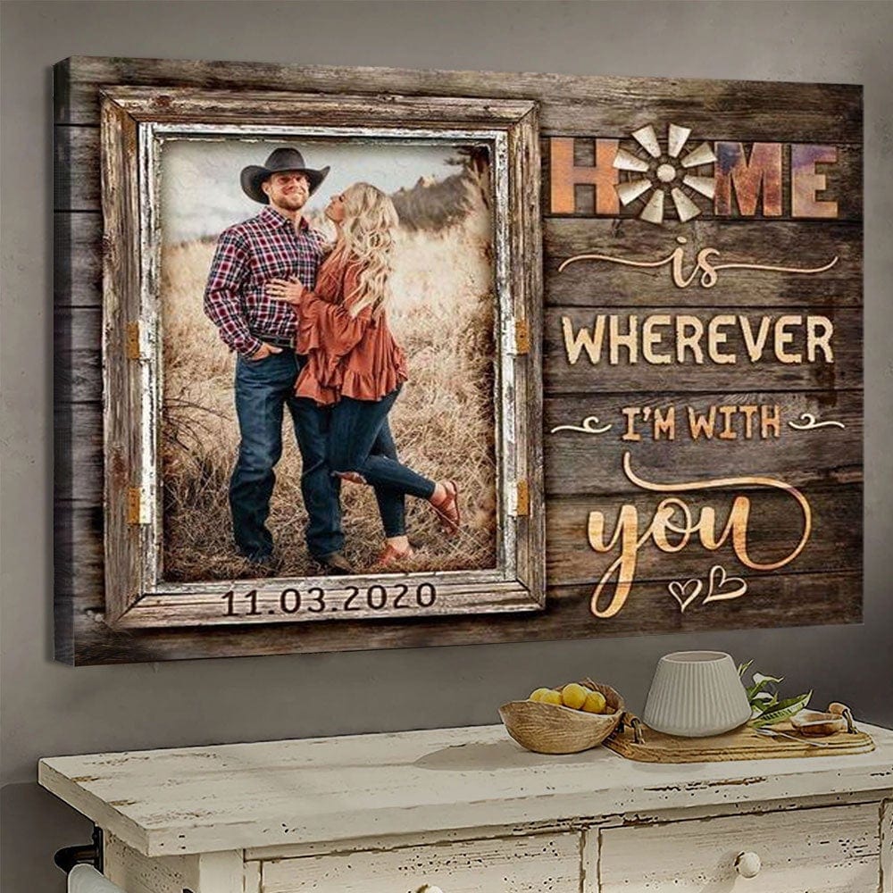 El hogar está dondequiera que esté contigo Póster personalizado de San Valentín, lienzo