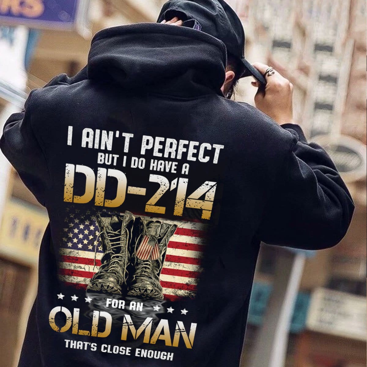 No soy perfecto, pero tengo una DD 214 para un anciano veterano Sudadera con capucha, camisetas