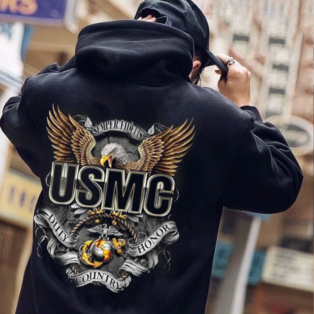Sudadera con capucha y camisetas de veterano del Cuerpo de Marines de EE. UU.