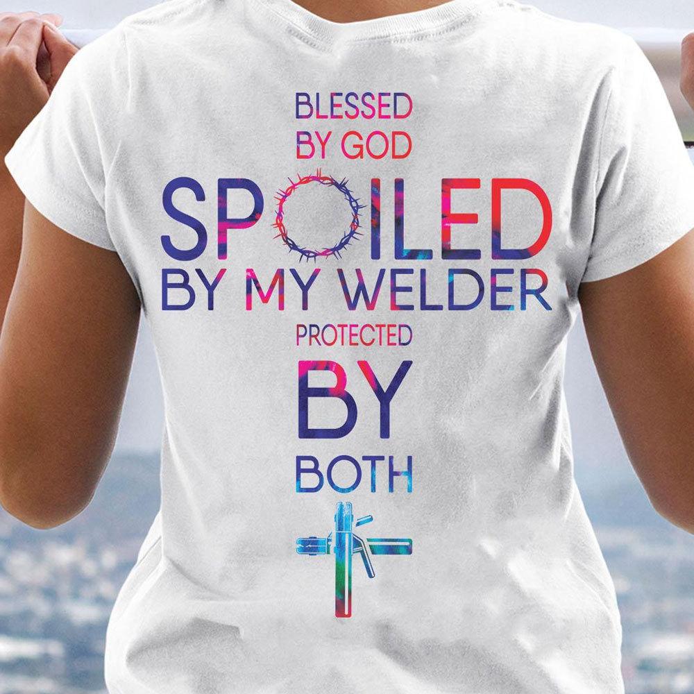 Camiseta Mimada por mi soldador, camiseta de la esposa del soldador