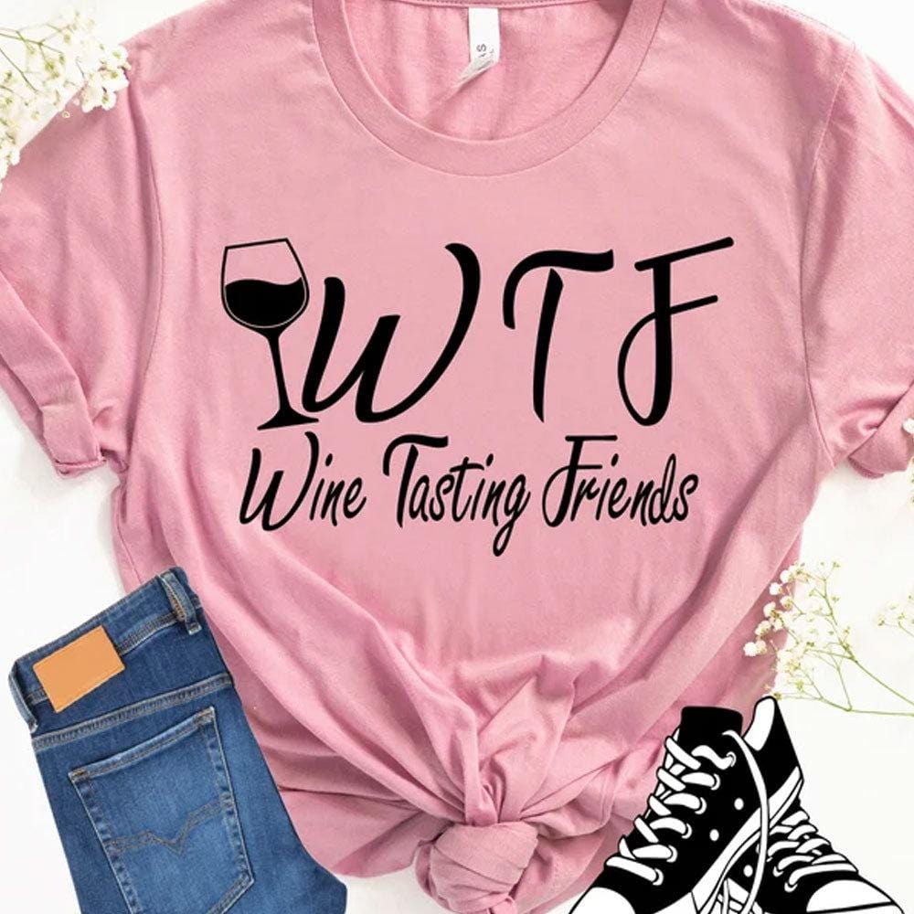 Camisetas de amigos de cata de vinos WTF
