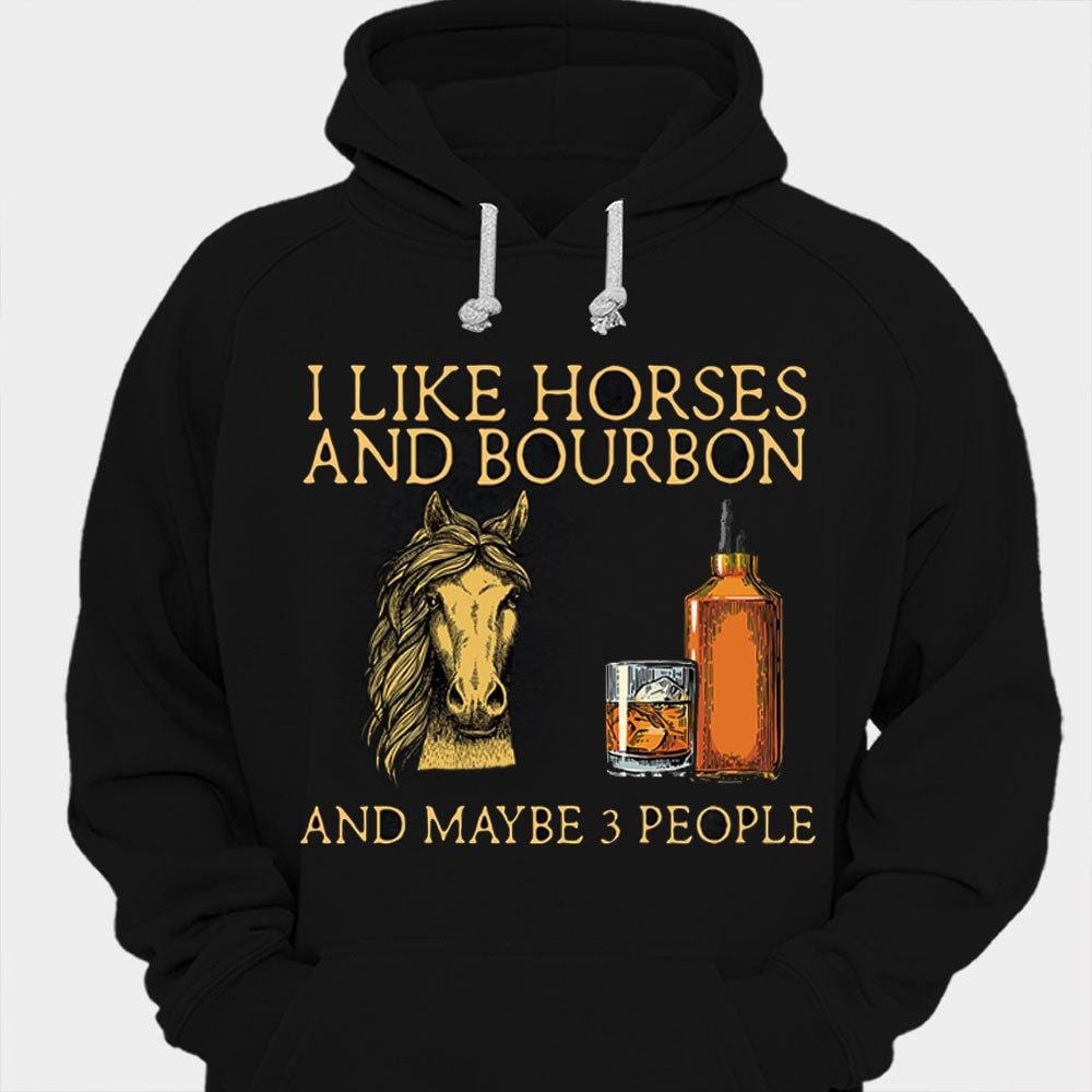 Me gustan los caballos y el bourbon y quizás tres personas. Camisetas de vino