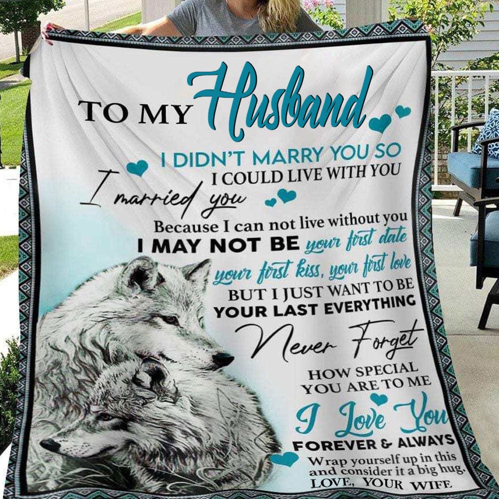 Para mi esposo, con amor de mi esposa, manta de lobo, polar y sherpa