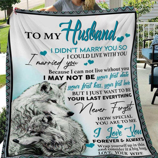 Para mi esposo, con amor de mi esposa, manta de lobo, polar y sherpa