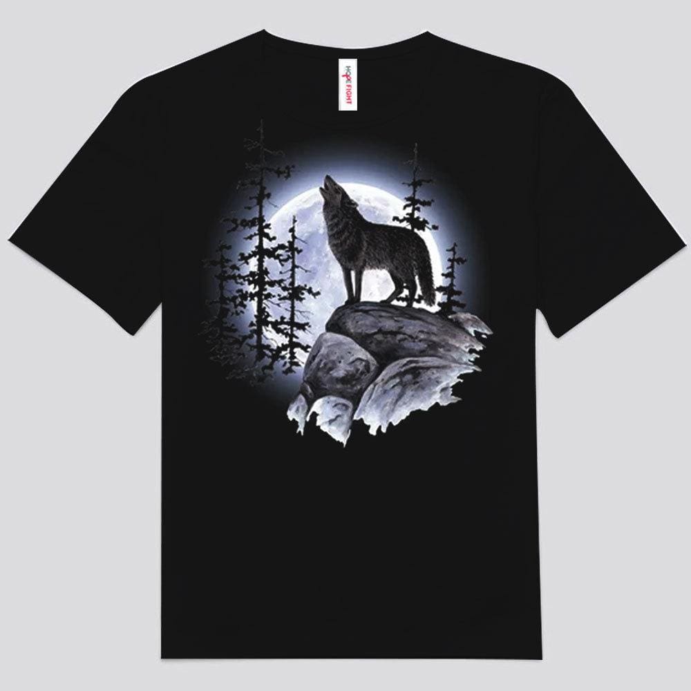 Camiseta de lobo aullando a la luna, camisetas de lobo aullando a la luna,  camisetas de lobo aullando, camiseta de lobo negro – Hope Fight, image size:1000x1000