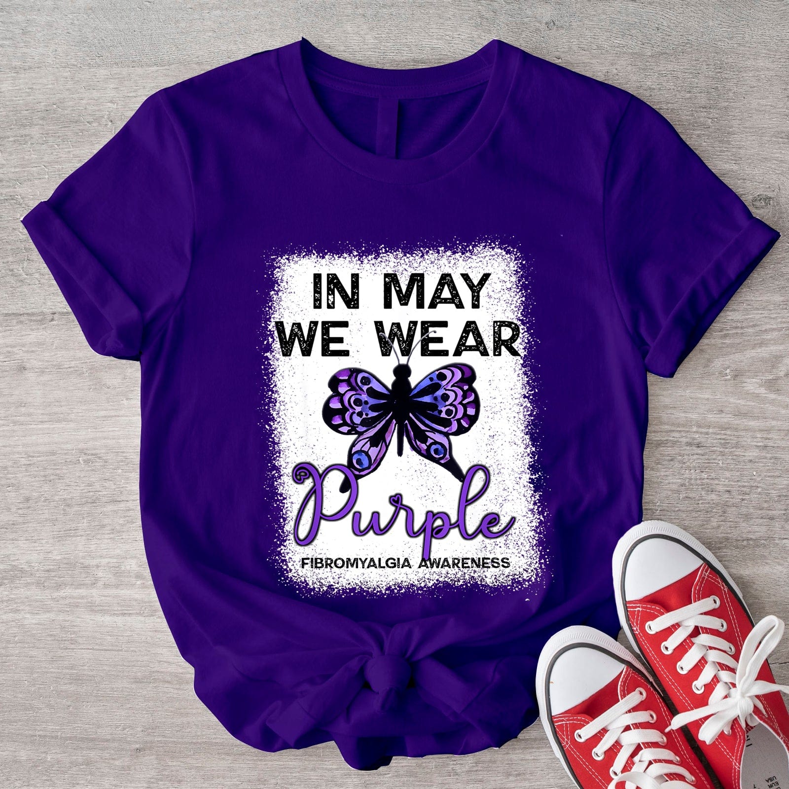 Fibromyalgia Awareness Shirts, In May We Wear Purple Butterfly