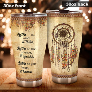 Listen To The Wind, It Talks Eagle Native American Tumbler