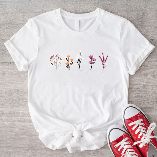 Camiseta LGBT con estampados florales de lesbianas