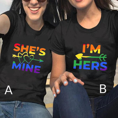She's Mine I'm Hers Lesbian Couple Matching LGBT Shirt