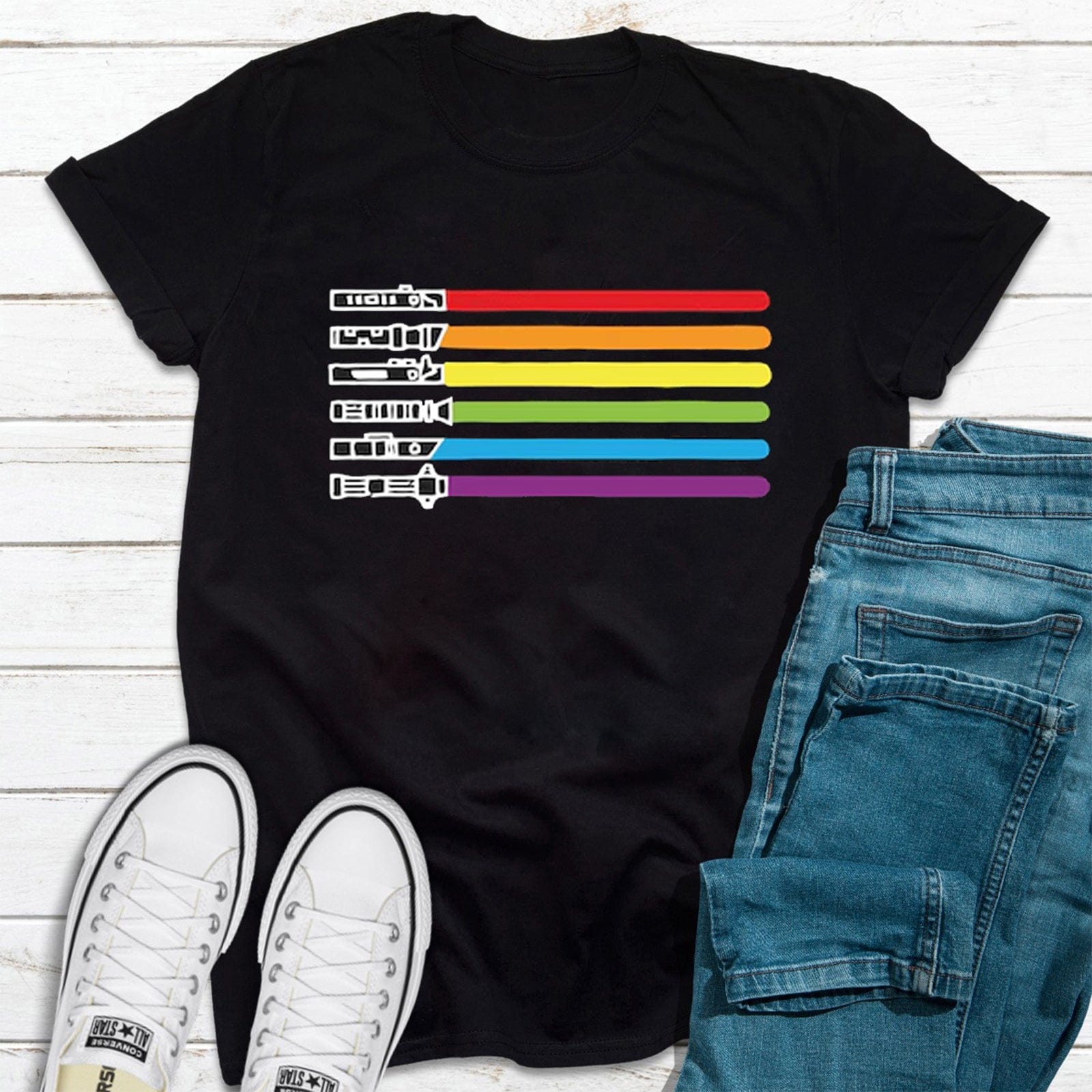 Rainbow Lightsaber LGBT Shirt
