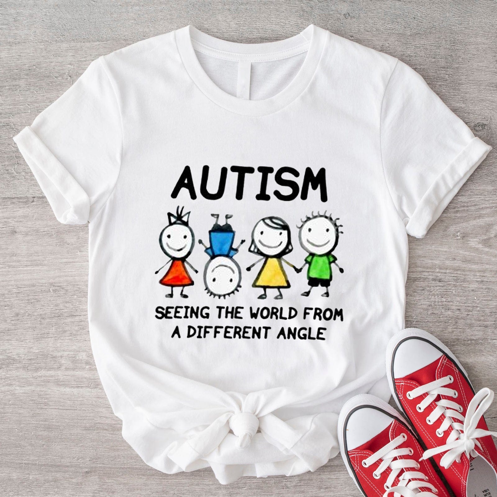 Camisetas de niños autistas que ven el mundo desde un ángulo diferente