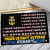 Personalized I Am A Veteran Proud Navy Veteran Doormat