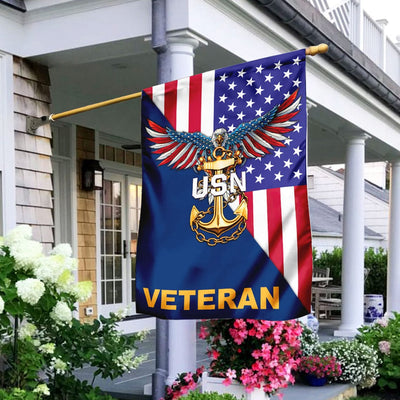 U.S Navy Eagle Veteran House & Garden Flag