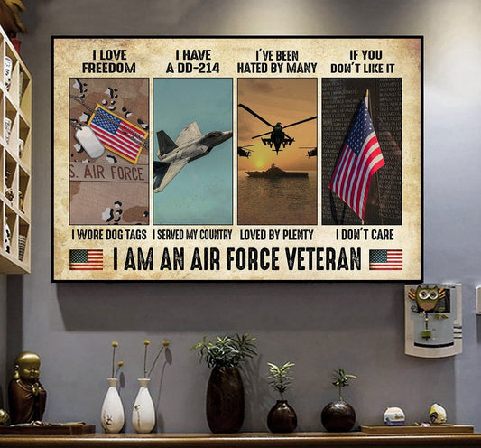 Soy un veterano de la Fuerza Aérea, póster, lienzo