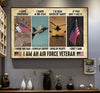 I Am An Air Force Veteran Poster, Canvas