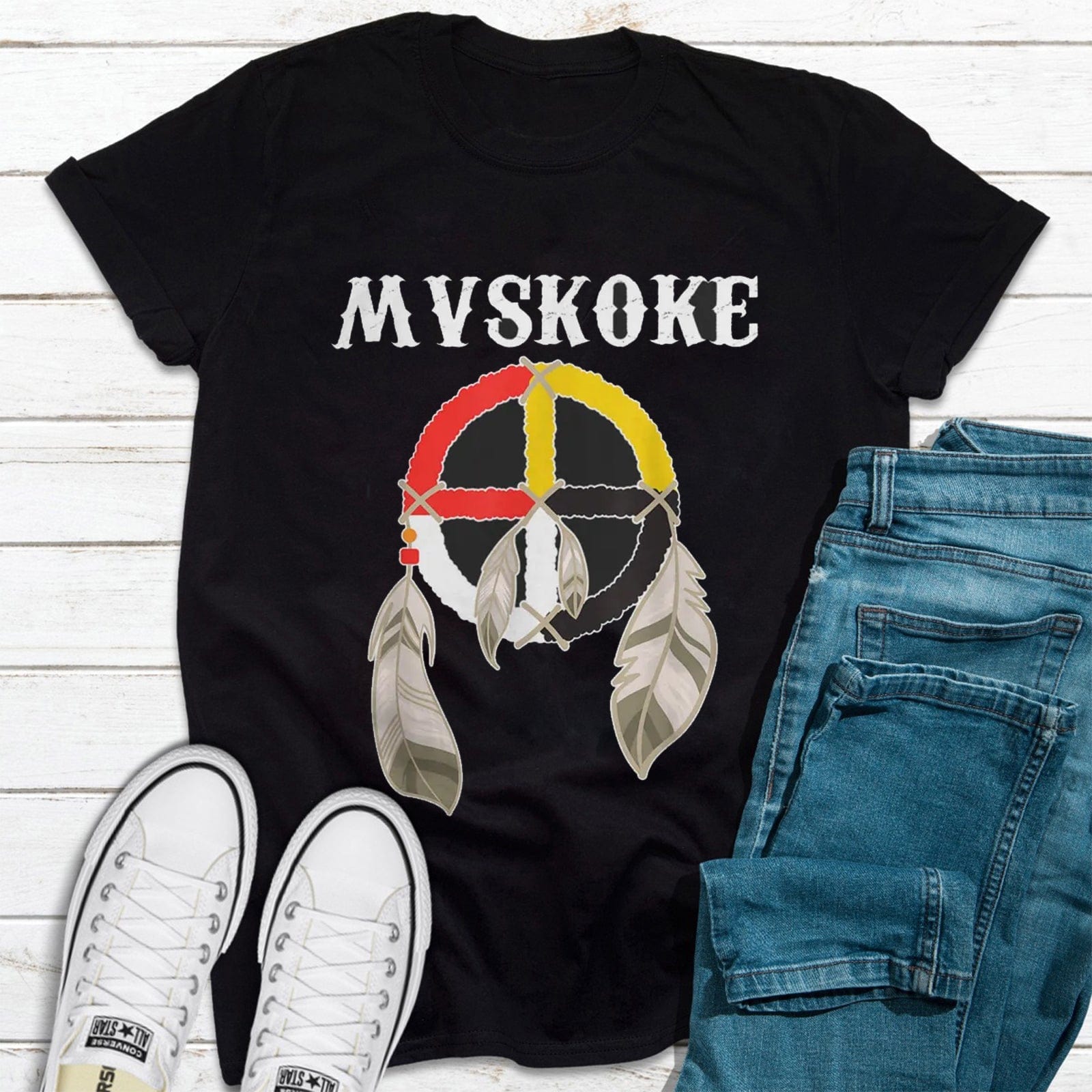 Camisas de nativos americanos de Mvskoke Creek Muskogee