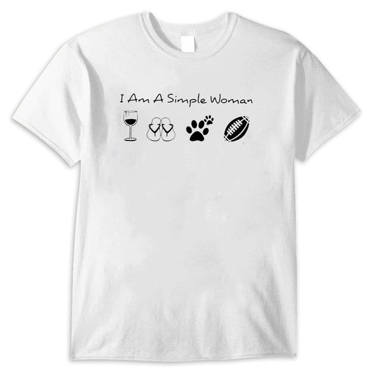 Soy una mujer sencilla con vino, perro y camisetas de rugby