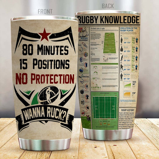 80 minutos 15 posiciones Sin protección Rugby Conocimiento Tumbler
