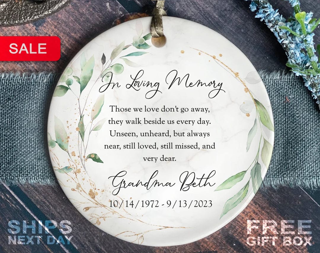 Personalized Memorial Christmas Ornament, In Loving Memory Lost But Never Forgotten Ornament