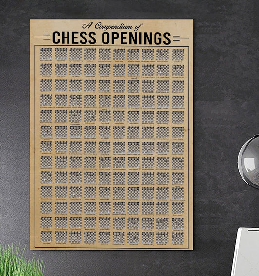 Póster, lienzo, Compendio de aperturas de ajedrez