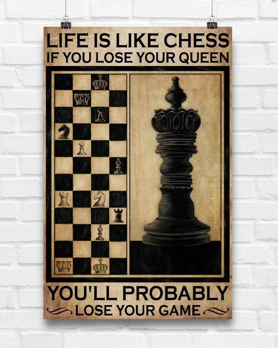 Life Is Like Chess Rule Poster, Canvas