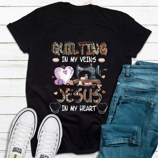 Acolchado en mis venas Jesús en mi corazón Coser camisas
