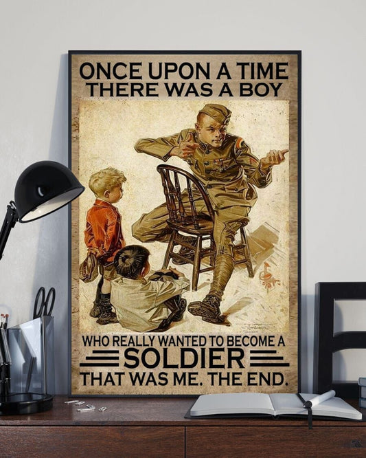 Érase una vez un niño que realmente quería convertirse en soldado Póster, lienzo