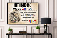 In This House We Do Autism Lion Autism Awareness Poster, Canvas