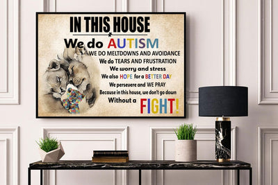 In This House We Do Autism Lion Autism Awareness Poster, Canvas