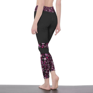 Leggings para profesores Herramientas para profesores Patrón Leggings Lápiz negro rosa Leggings con forma de árbol