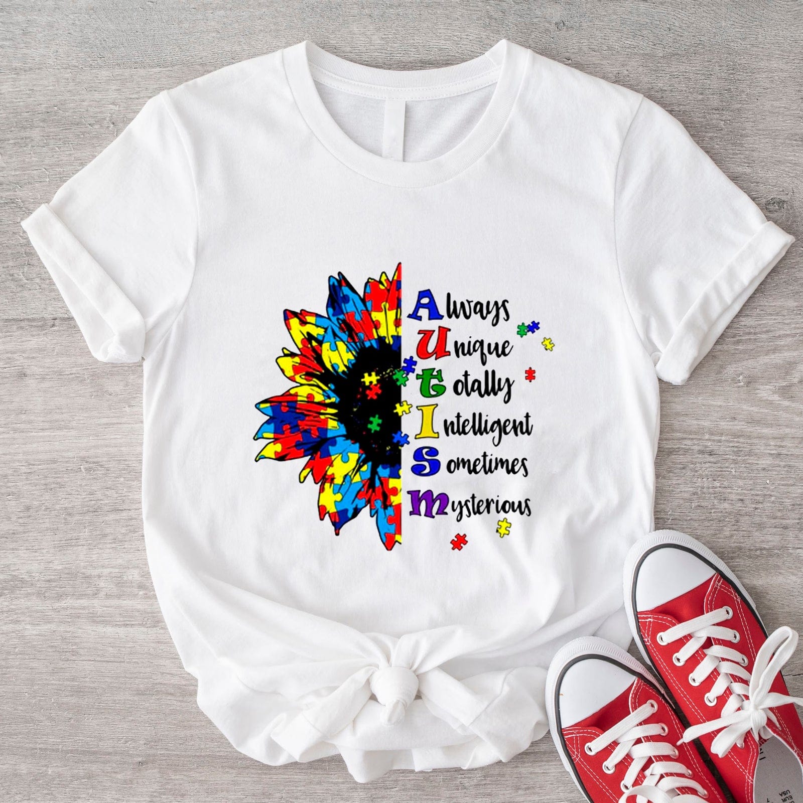 Camisetas de girasol con autismo: siempre únicas, totalmente inteligentes y a veces misteriosas