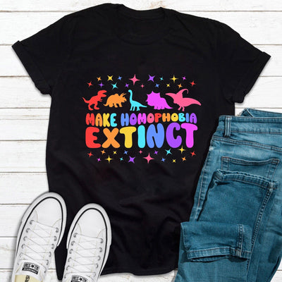 Make Homophobia Extinct LGBT Rainbow Shirt