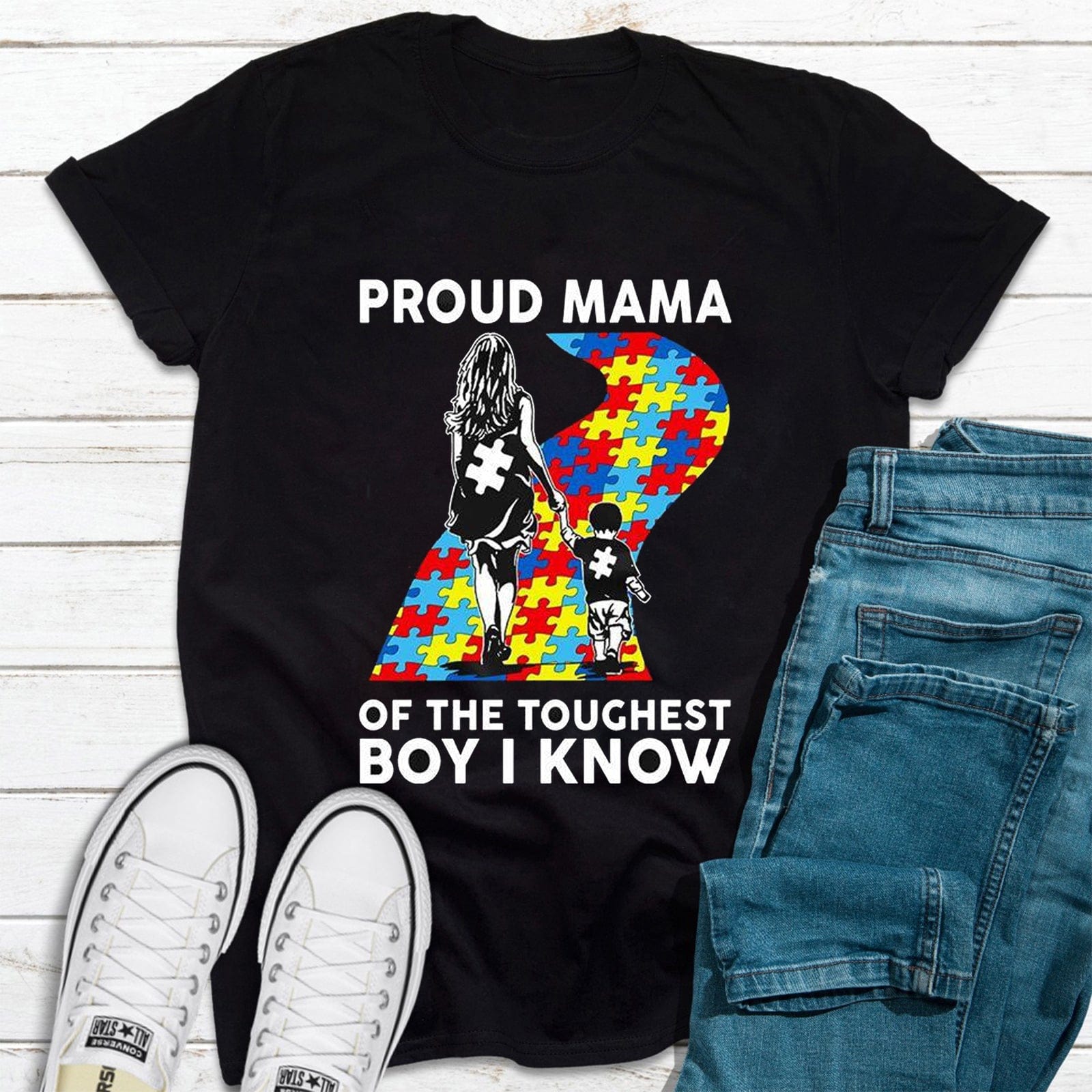 Proud Mama of the Toughest Boy Autism Mom Shirt