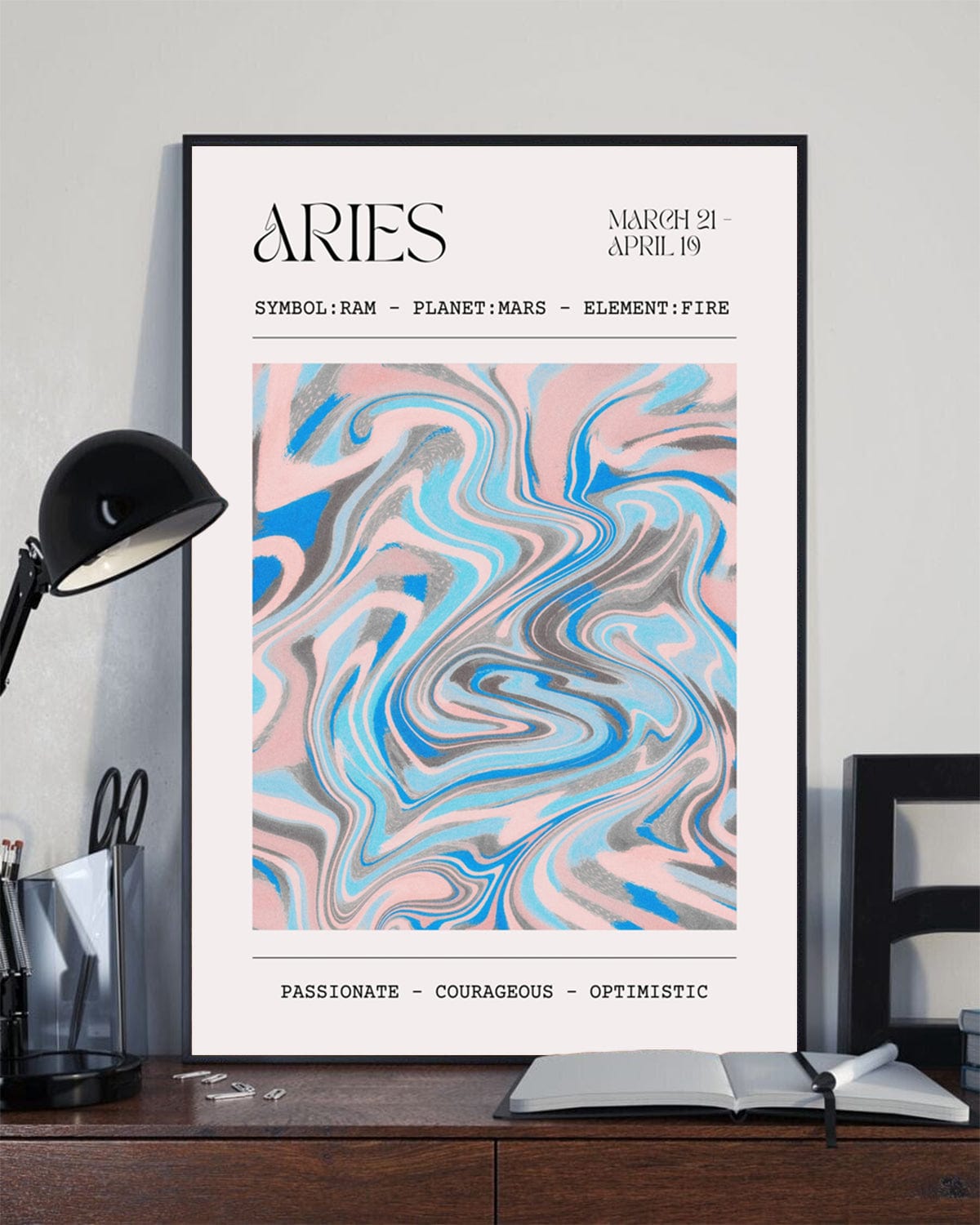 Aries Zodiac Astrology Star Sign Poster, Canvas