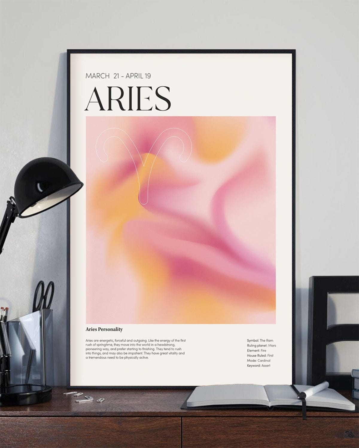 Aries Zodiac Poster, Canvas